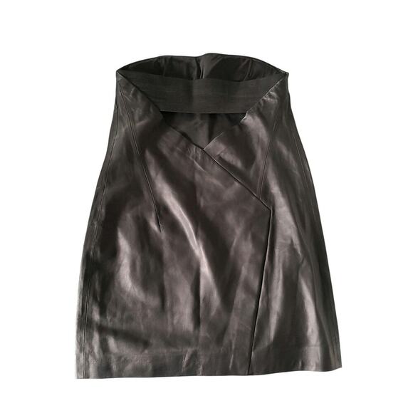 RtA Kailey Dress Black Lambskin Mini Back Cut Out Leather Size 6 - Picture 5 of 7